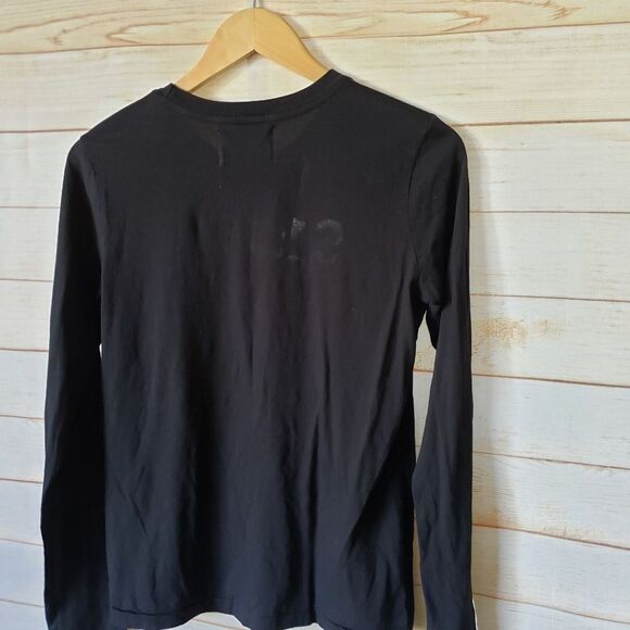 Sol Angeles "skiing is for lovers" Long Sleeve Knit T-Shirt Women's Small Black - Picture 7 of 7